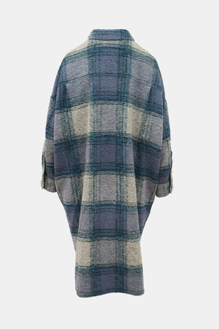 Isabel Marant Étoile Wool Gabrion Plaid Coat