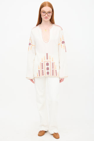 Isabel Marant Geometric Embroidered Ilya Blouse