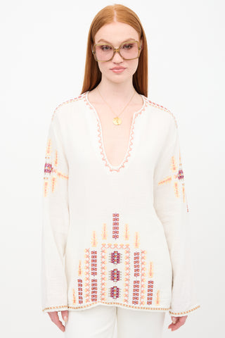 Isabel Marant Geometric Embroidered Ilya Blouse