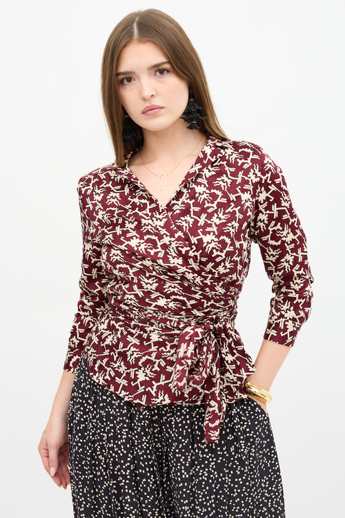 Isabel Marant Geometric Printed Wrap Blouse