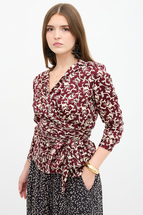 Isabel Marant Geometric Printed Wrap Blouse