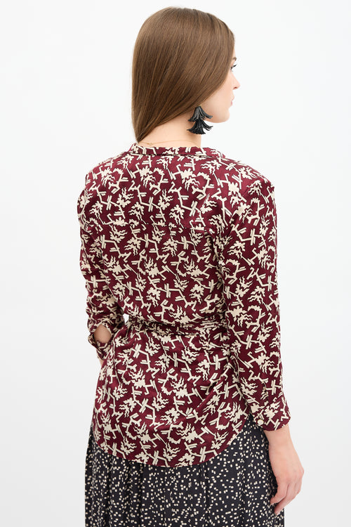 Isabel Marant Geometric Printed Wrap Blouse