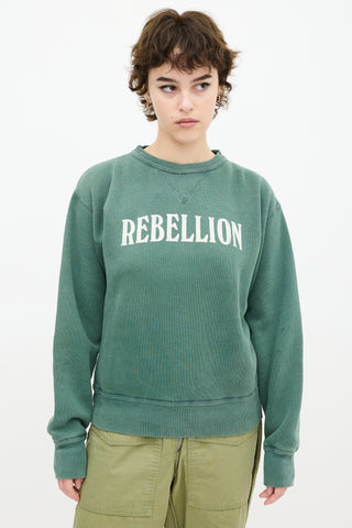 Isabel Marant Green & White Rebellion Sweatshirt
