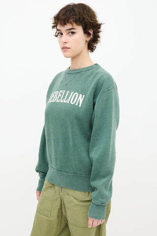 Isabel Marant Green & White Rebellion Sweatshirt