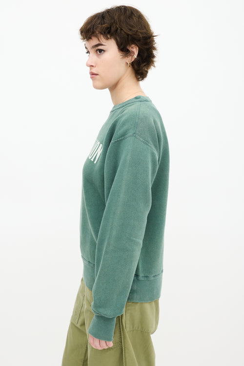 Isabel Marant Green & White Rebellion Sweatshirt