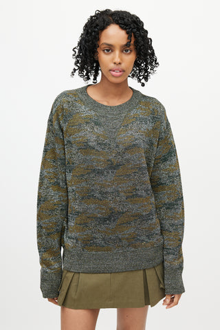 Isabel Marant Grey & Gold Metallic Knit Sweater