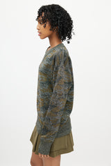 Isabel Marant Grey & Gold Metallic Knit Sweater