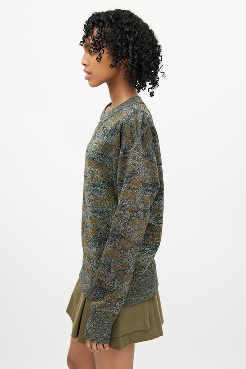 Isabel Marant Grey & Gold Metallic Knit Sweater