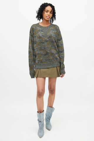Isabel Marant Grey & Gold Metallic Knit Sweater
