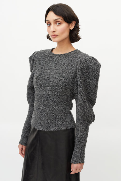 Isabel Marant Grey Hamili Puff Sleeve Sweater