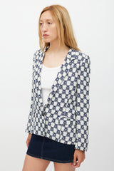 Isabel Marant Grey & Navy Ornate Tile Printed Blazer