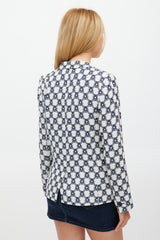 Isabel Marant Grey & Navy Ornate Tile Printed Blazer