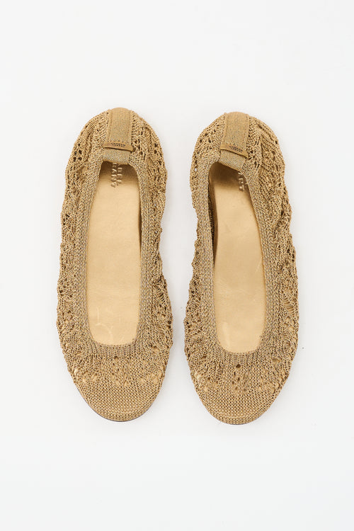 Isabel Marant Knit Metallic Ballet Flat