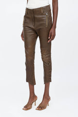 Isabel Marant Leather Lace Up Capri Pant