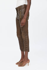 Isabel Marant Leather Lace Up Capri Pant