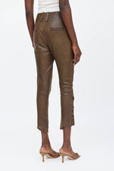 Isabel Marant Leather Lace Up Capri Pant