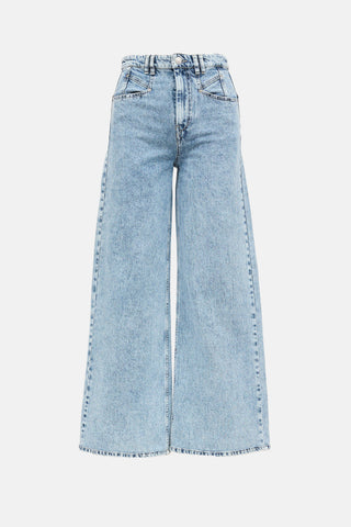 Isabel Marant Acid Wash Wide Leg Jeans