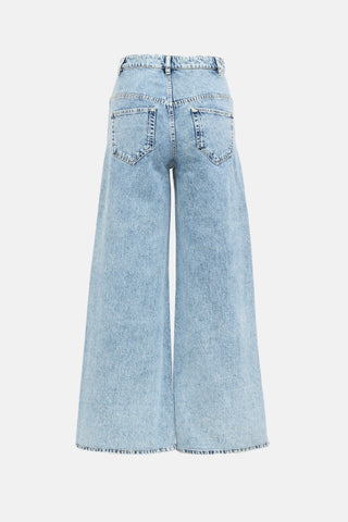 Isabel Marant Acid Wash Wide Leg Jeans