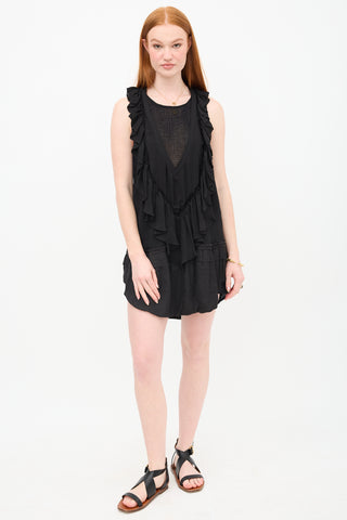 Isabel Marant Mesh Panel Ruffle Dress