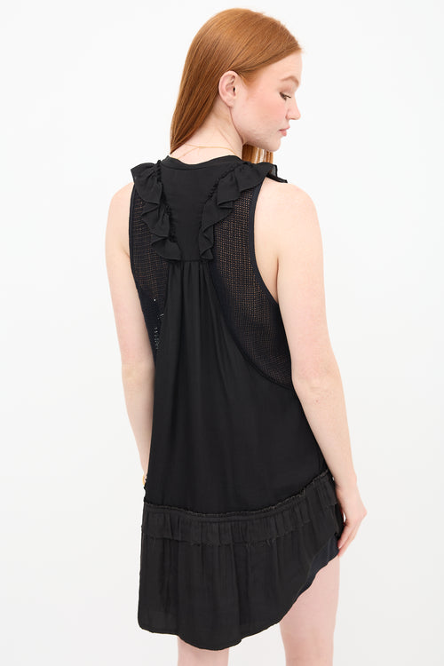 Isabel Marant Mesh Panel Ruffle Dress