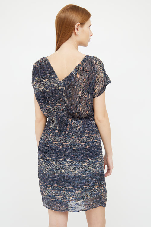 Isabel Marant Blue Textured Drape Dress