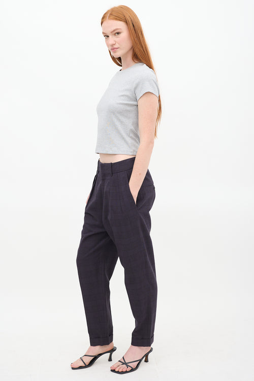 Isabel Marant Navy & Black Tweed Oceyo Trouser