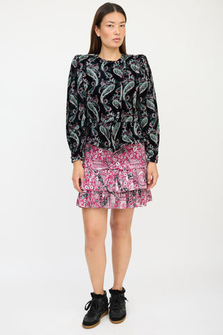 Isabel Marant Black & Multicolour Velour Paisley Jacket