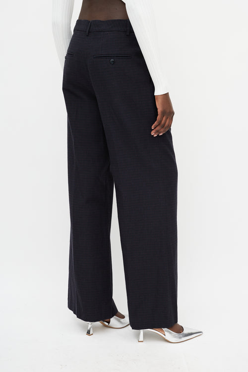 Isabel Marant Navy & Red Stripe Wide Leg Trouser