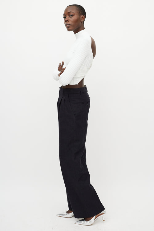 Isabel Marant Navy & Red Stripe Wide Leg Trouser
