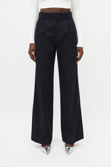 Isabel Marant Navy & Red Stripe Wide Leg Trouser