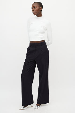 Isabel Marant Navy & Red Stripe Wide Leg Trouser