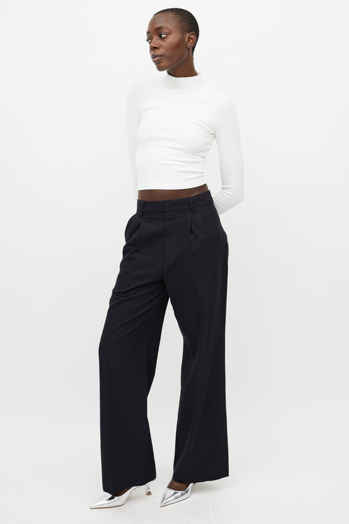 Isabel Marant Navy & Red Stripe Wide Leg Trouser