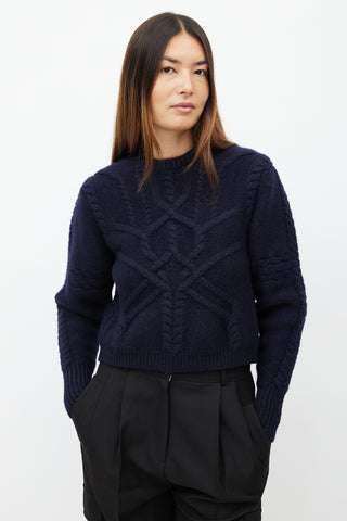 Isabel Marant Navy Wool Cableknit Sweater