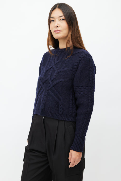 Isabel Marant Navy Wool Cableknit Sweater