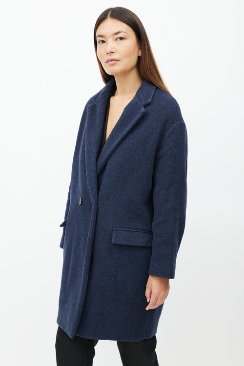 Isabel Marant Navy Wool Double Breasted Coat