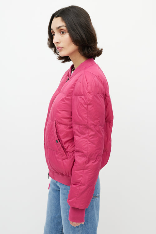 Isabel Marant Pink Puffer Zip Bomber Jacket