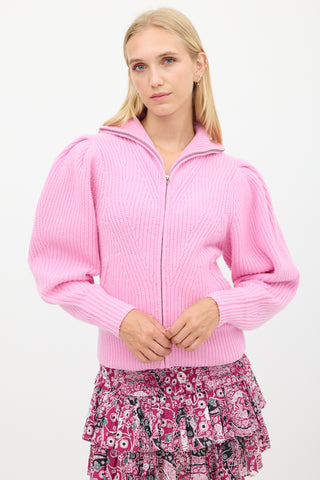 Isabel Marant Pink Wool Knit Cardigan