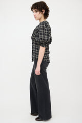 Isabel Marant Plaid Ruffle Blouse