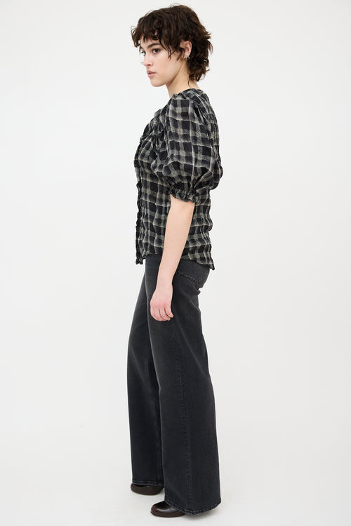 Isabel Marant Plaid Ruffle Blouse