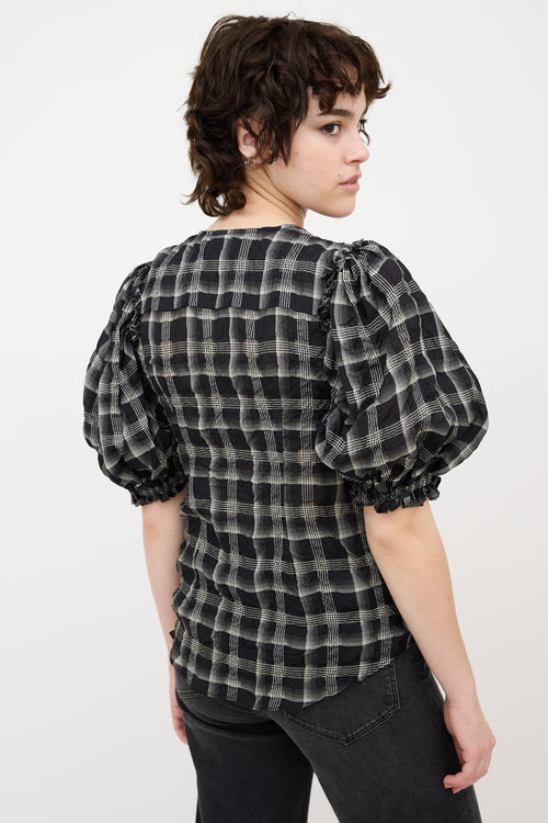 Isabel Marant Plaid Ruffle Blouse