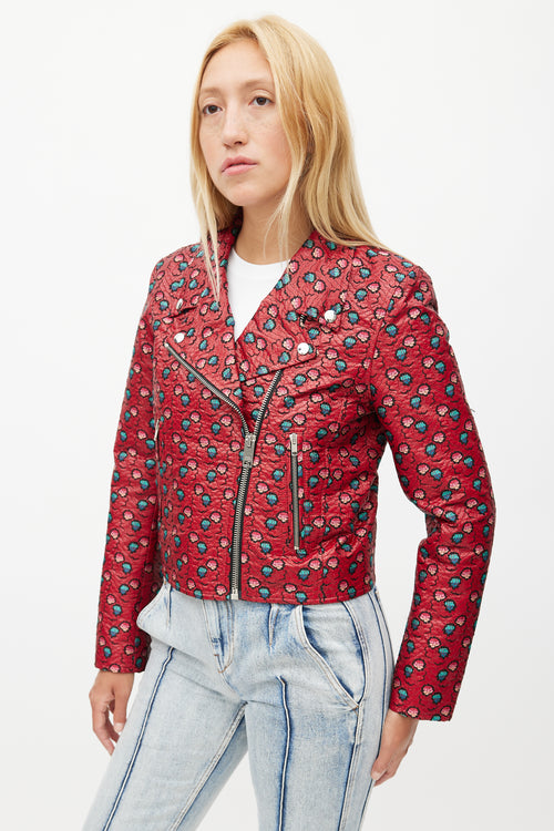 Isabel Marant Red & Multicolour Floral Rider Jacket