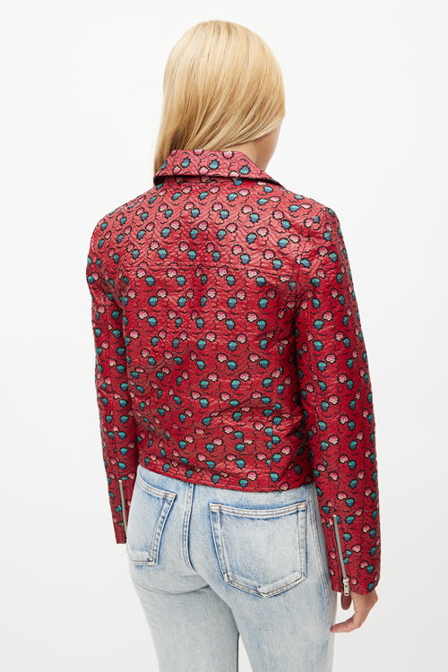 Isabel Marant Red & Multicolour Floral Rider Jacket