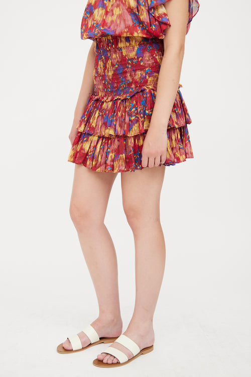 Isabel Marant Étoile Red & Multi Colour Layona Top & Naomi Skirt Set