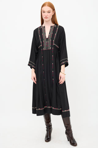 Isabel Marant Silk Clayne Embroidered Dress