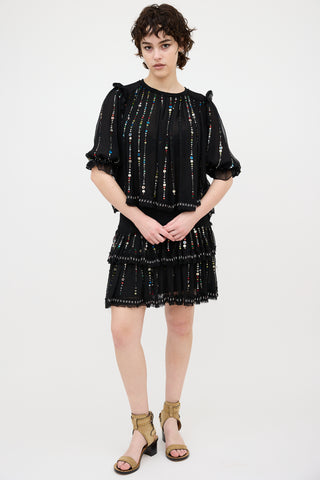 Isabel Marant Silk Sequin Embellished Blouse