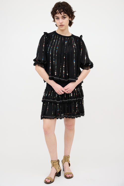 Isabel Marant Silk Sequin Embellished Blouse