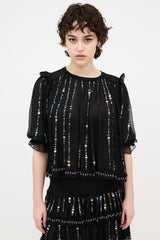 Isabel Marant Silk Sequin Embellished Blouse