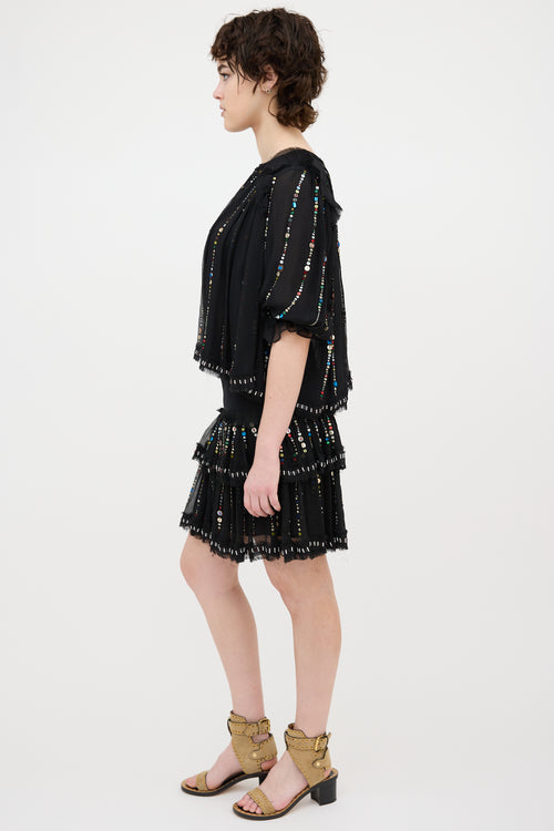 Isabel Marant Silk Sequin Embellished Blouse