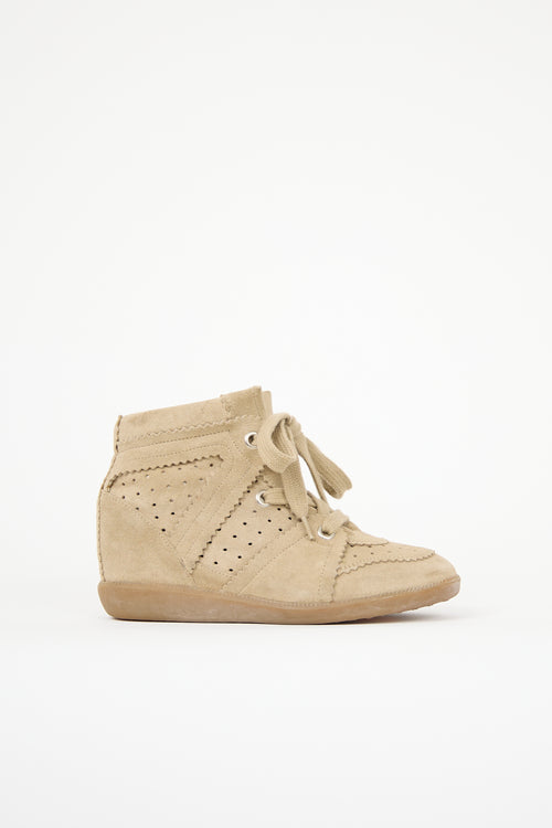 Isabel Marant Suede Bobby Wedge Sneaker