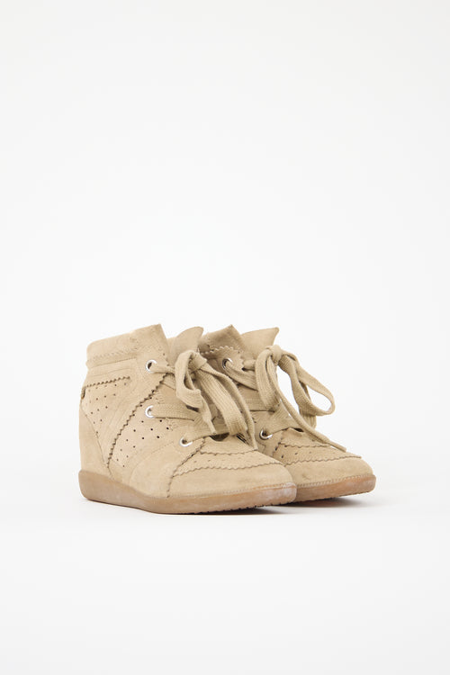 Isabel Marant Suede Bobby Wedge Sneaker
